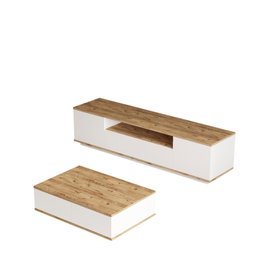 Hanah Home Conjunto de Muebles de Salón Fr17-Aw Pino Atlántico y Blanco